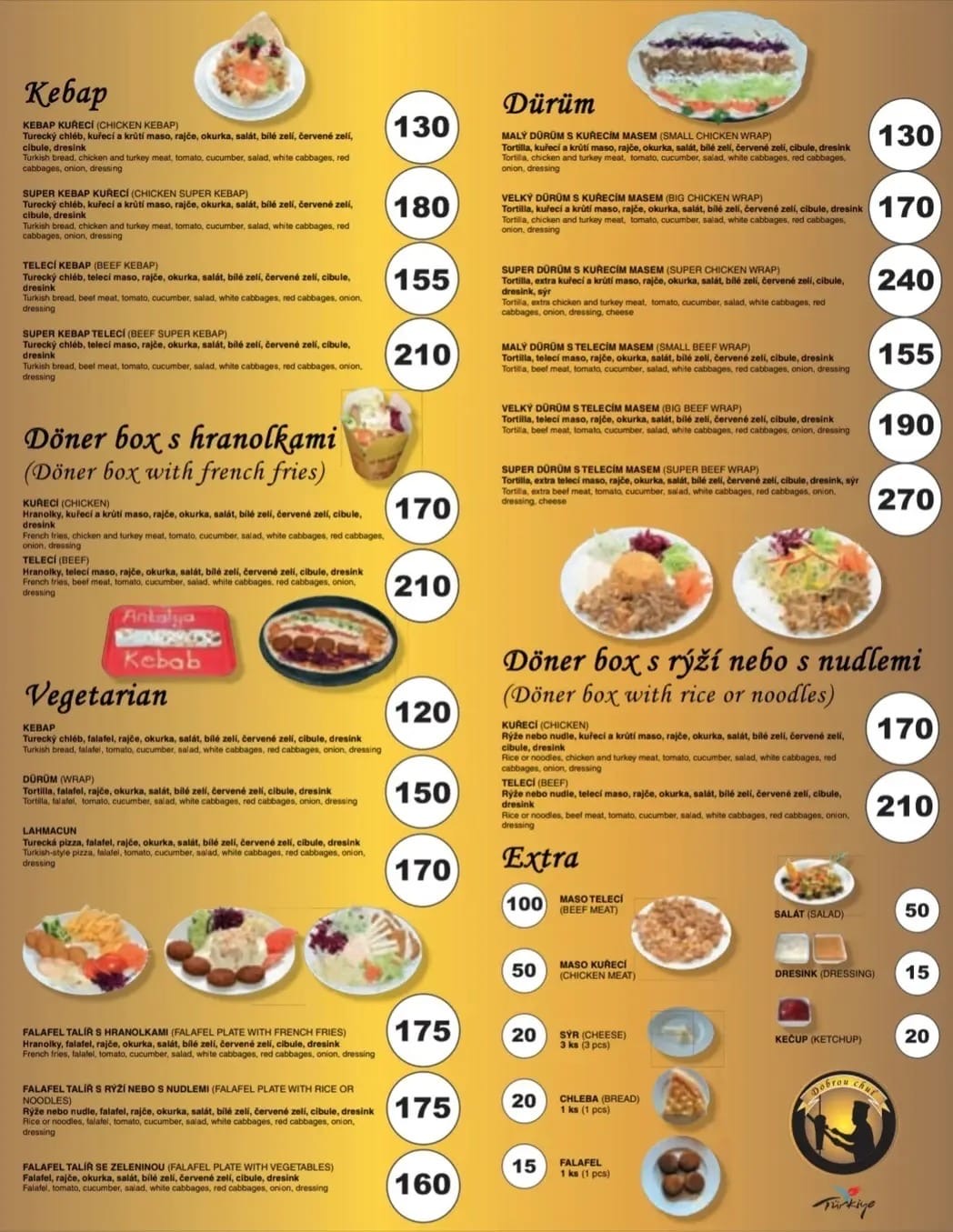 Antalya Kebap — jídelní lístek strana 1
