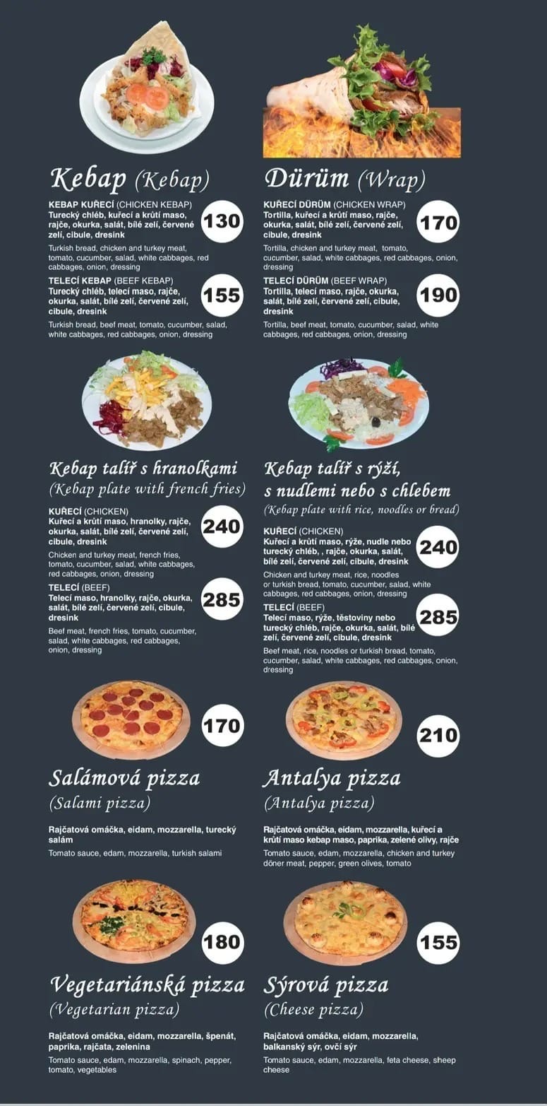 Saray restaurant — jídelní lístek strana 2